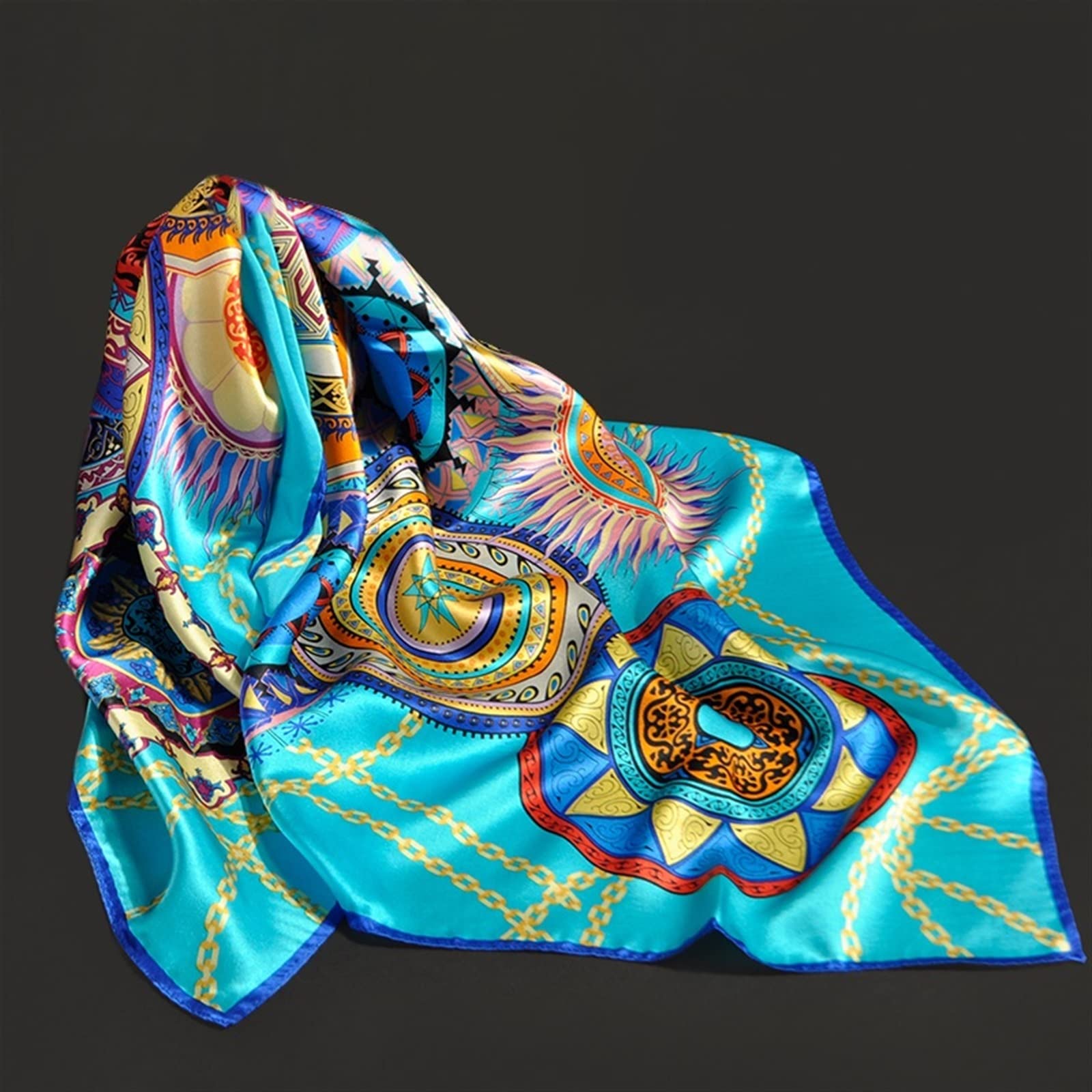 ACiyD Bufandas de Mujer Bufanda 100% Cuadrada para Mujer Bufanda Grande Turbante Estampado para Mujer Bufanda de Seda Cuadrada 90 * 90cm (Color : 3, Size : 90x90cm) (1 90x90cm)