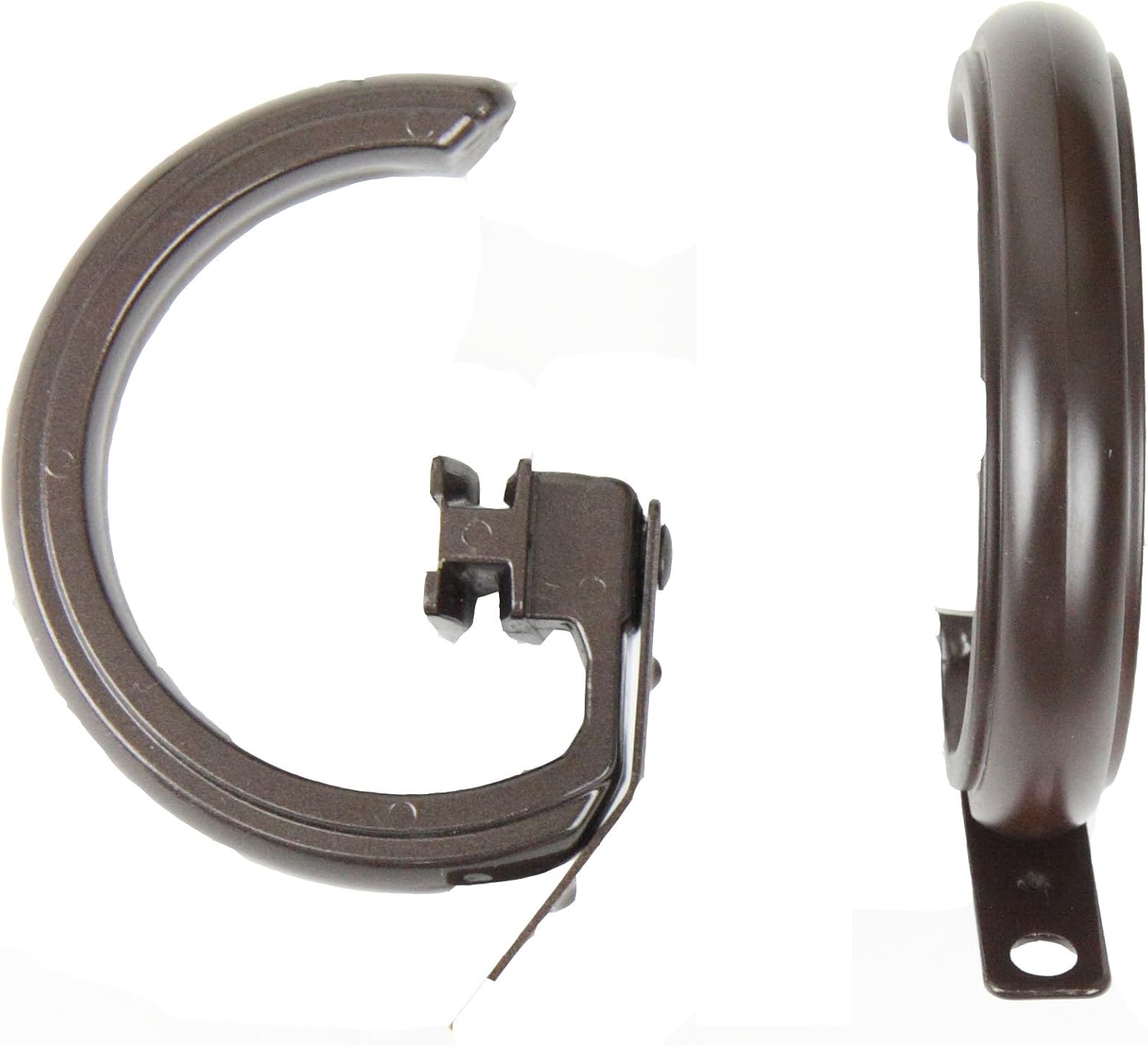 Rod Desyne Rings for Decorative Traverse Rod for Windows, Cocoa, Set of 10