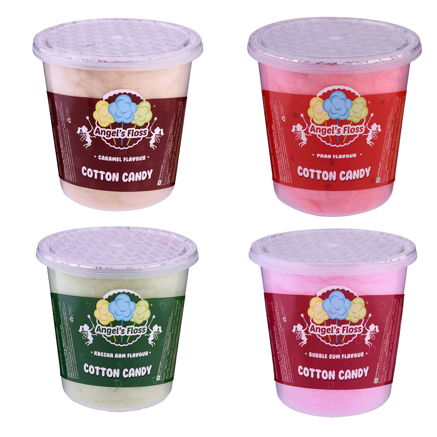 Angels Floss Cotton Candy's/Candy Floss/Buddhi Ke Baal (Mix Flavours, Pack of 4 Units) Amazon