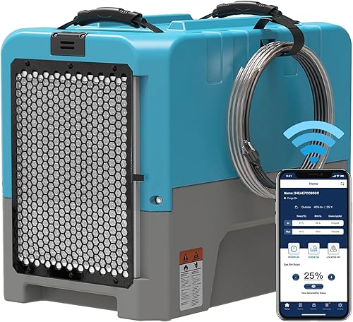 ALORAIR App Control Deshumidificador comercial con bomba, deshumidificadores industriales con manguera de drenaje, para restaurar daños por agua,