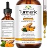 Turmeric and Black Pepper Liquid Drops, Turmeric Supplement Support Natural Mobility, Daily Wellness, Well-Being, Digestive- Plant-Based, Alcohol-Free, Vegan