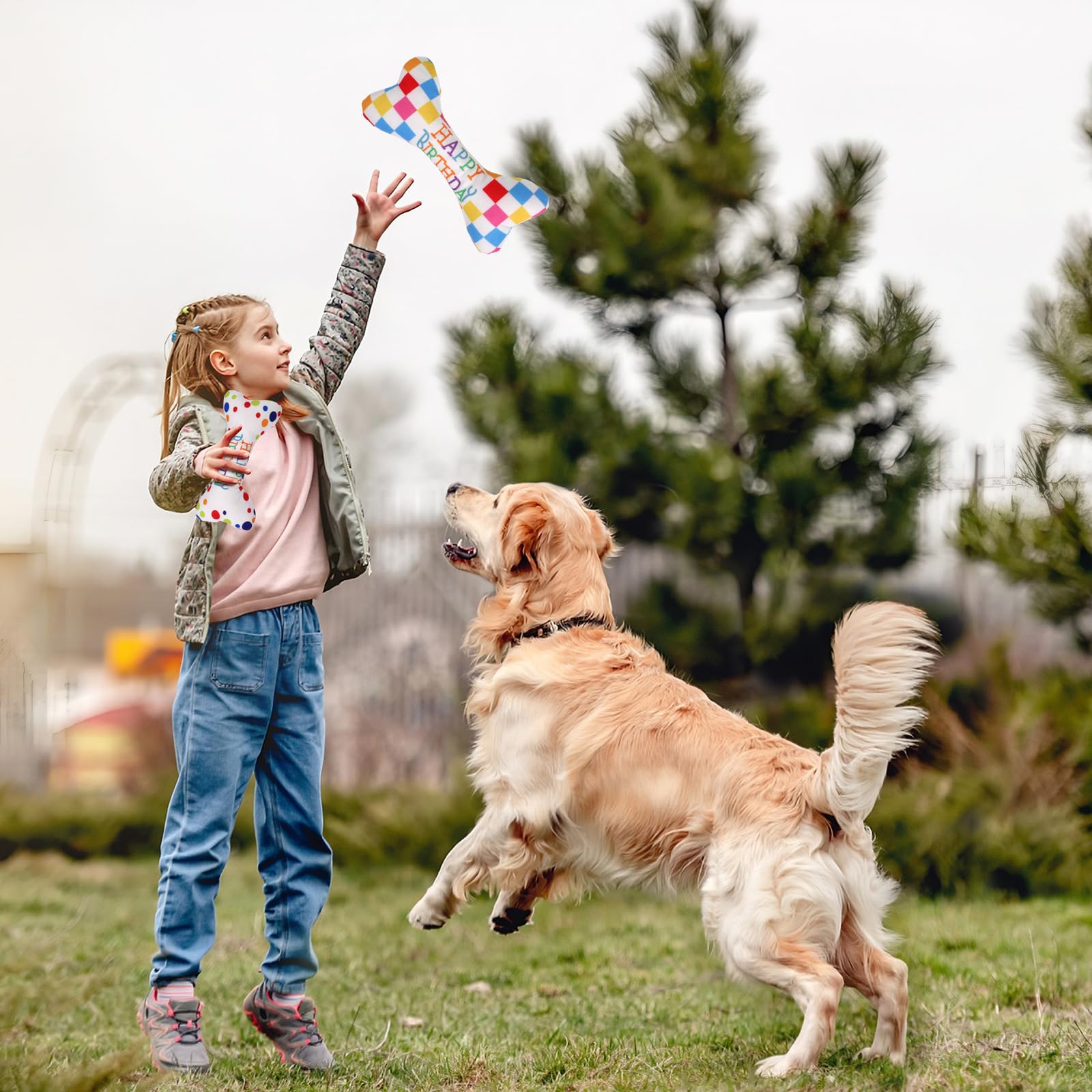 Set Compleanno Per Cani - Cappellino, Bandana E Giocattoli Cigolanti, Per Taglie Piccole