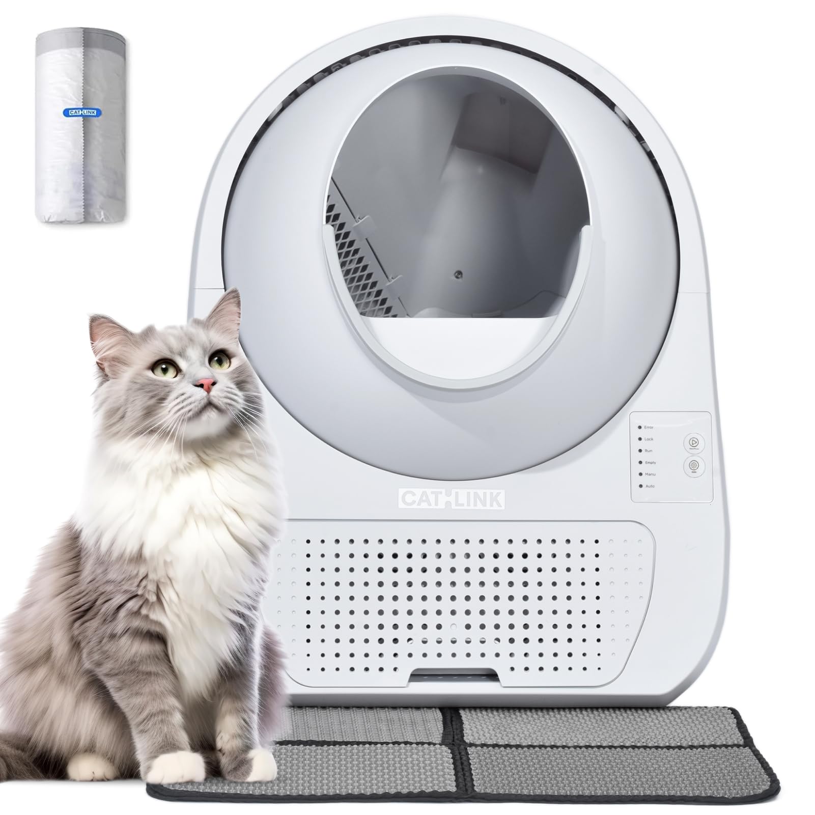 Photo 1 of CATLINK 2026 Upgrade Self Cleaning Cat Litter Box with Mat, Automatic Litter Box for Multiple Cats 3.5 to 22 lbs, Double Odor Control, Safety Sensors