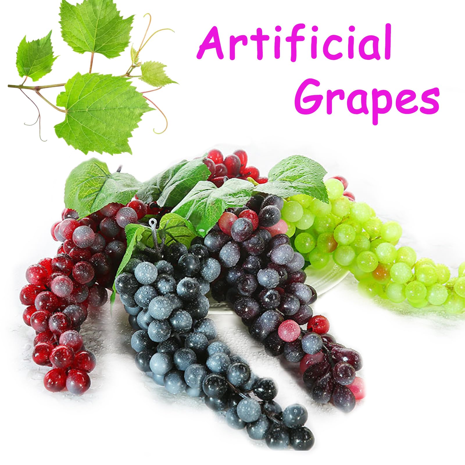 7 Grappoli di Uva Artificiale Simulazione, Realistica Decorazione da Appendere, Uva Plastica Decorazione Artificiale, per Frutta Prop, Frutta Decorativa