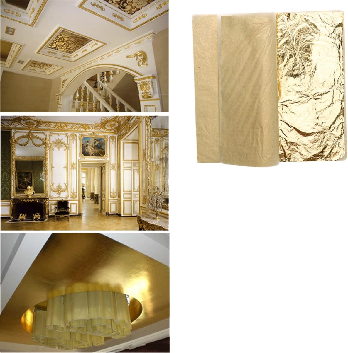 ULDIGI 300sheets Imitation Gold and Crafts Gilding Decoration Picture Frames Furniture Restoration Non-Fading Smooth Metallic Finish