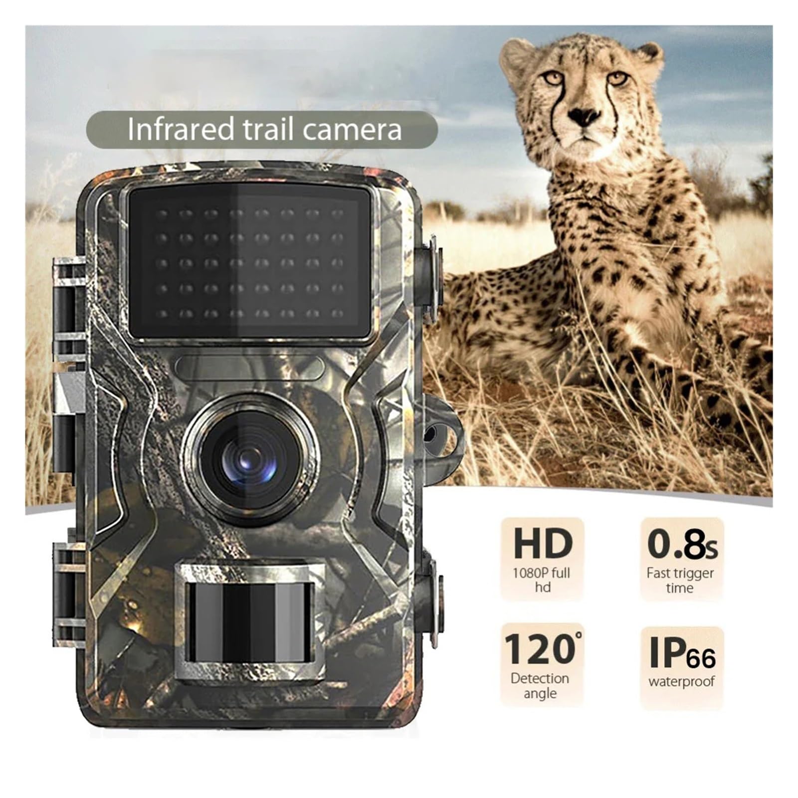 16MP 1080P Outdoor Wildlife Polowanie Kamera Obserwacyjna Noktowizor Na Podczerwień Track Aktywowana Ruchem Wodoodporna Fotopułapka