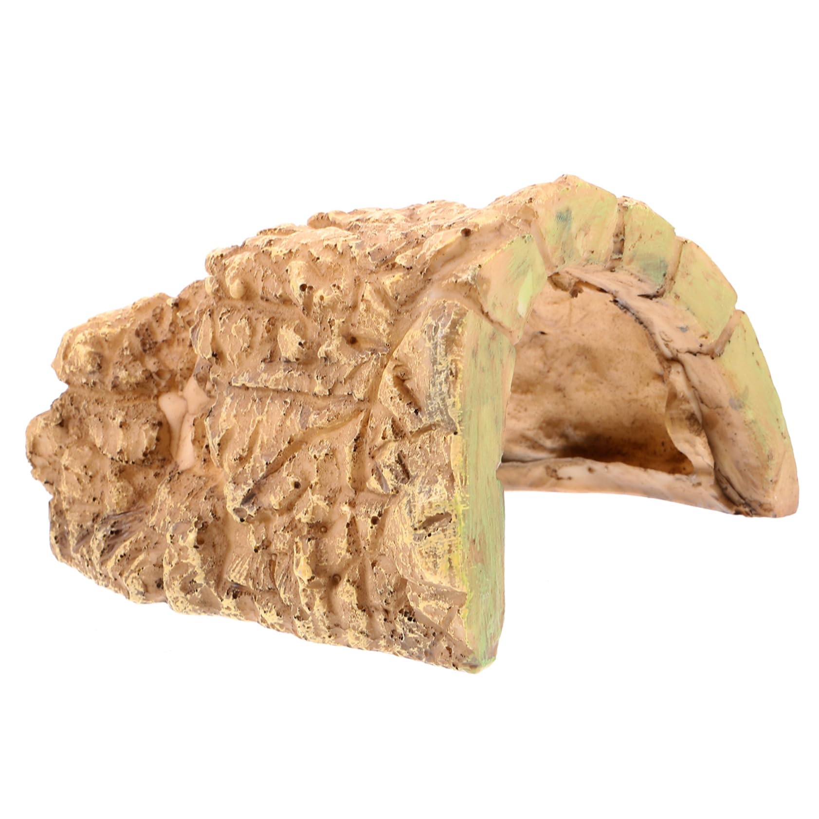 POPETPOP Reptile Cave Hideout Durable Resin Rock Basking Platform for Turtles Lizards Snakes and Frogs Naturalistic Aquarium Decor and Shelter for Reptiles Easy to Clean Habitat Accessory