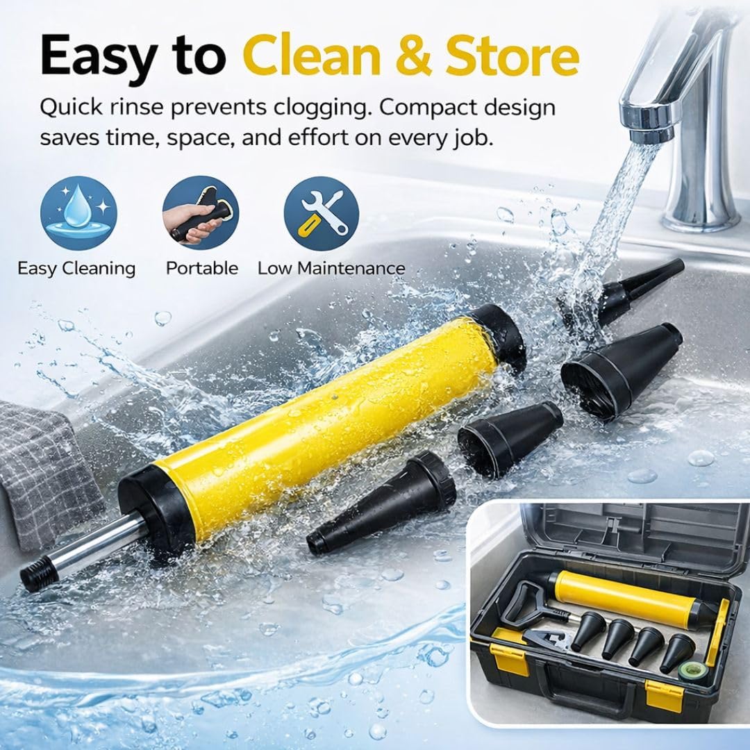 Haxo Grouting Gun with 4 Nozzle, Caulking Guns Hand Tool Pump Mortar Pointing Grouting Gun Sprayer Applicator Caulking Tool for Cement, Lime, Concrete, Stone Repairs & DIY Grouting Projects 4