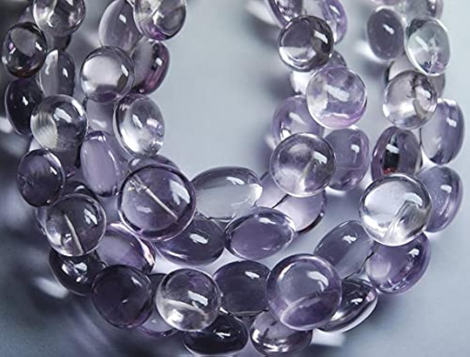 Améthyste rose d'exception en briolettes oignon lisses 13-10mm pour haute joaillerie