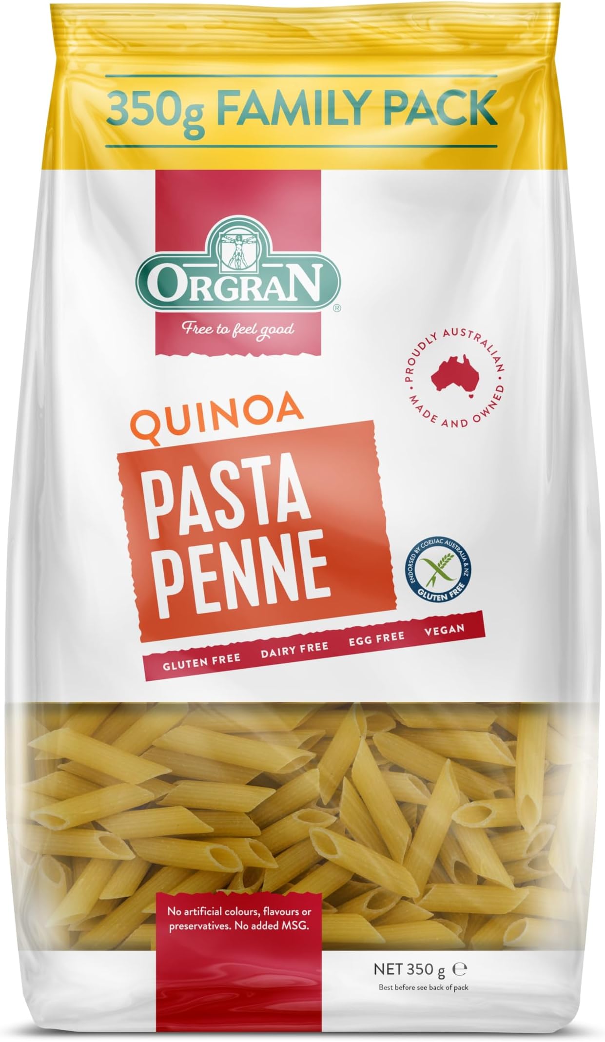 Orgran Quinoa Pasta Penne, Gluten Free, 350g