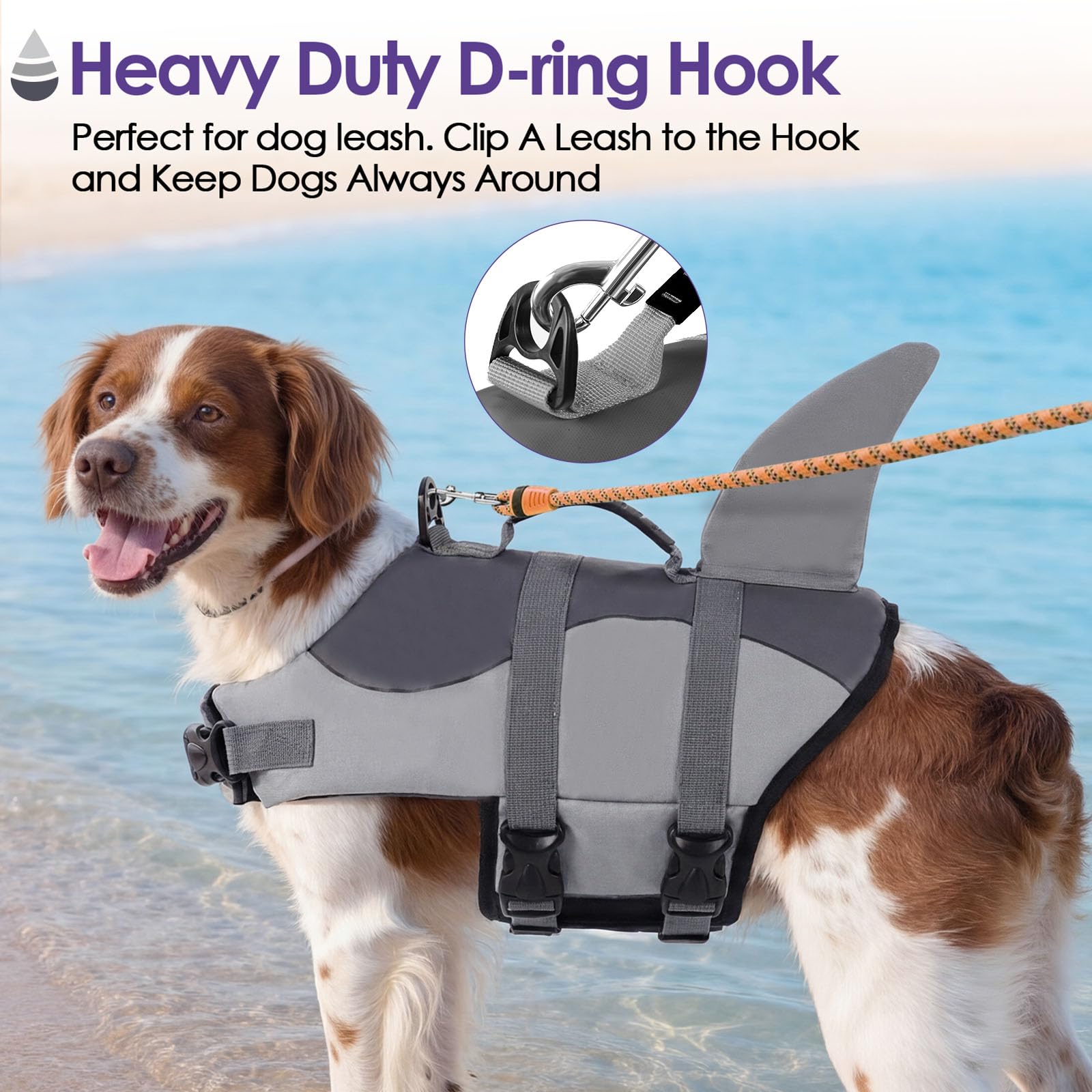 Gilet de Sauvetage pour Chien - Ripstop - Gilet de Sauvetage pour Chiens de Petite, Moyenne et Grande Taille - Sauveteur de Vie - Maillot de Bain pour la sécurité dans la Piscine, la Plage, Le Bateau