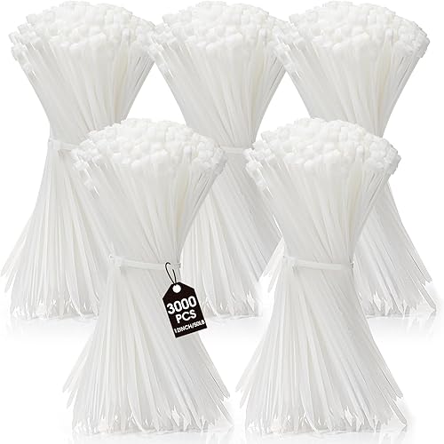 3000 piezas bridas para cables resistentes a granel, bridas de nailon autobloqueantes para plantas, jardinería, agricultura, rejilla, valla de pared