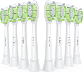 Replacement Heads for Philips Sonicare Diamondclean Sonic Toothbrush Heads Compatible with DiamondClean,FlexCare,C3 G3 W3 C1 C2 G2 White, 8 Pack