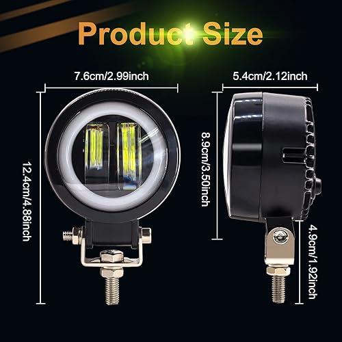 Miniatura 2 de Luces LED de Conducción para Motocicleta, Luz de Marcha Diurna LED Redonda de 20W de 3 Pulgadas, Luces Adicionales para Motocicleta 12V24V, Lámparas