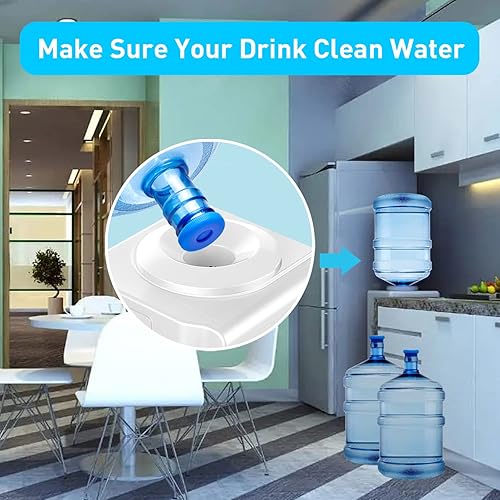 Miniatura 7 de Tapa reutilizable para jarra de agua de 3 y 5 galones, tapas de botellas de agua para botellas de 2.165 in, tapas de silicona antiderrames para
