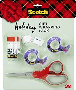 Scotch Gift Wrapping Pack with Tape, Washi Tape, Scissors, and Labels