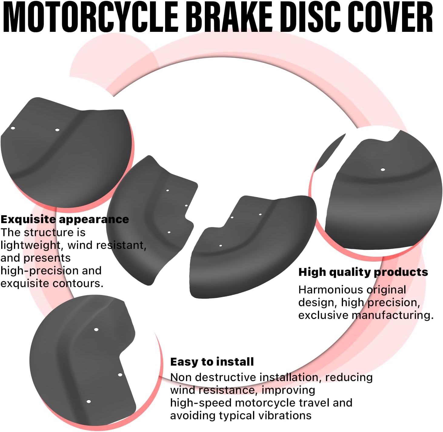 Motorcycle Brake Caliper Guard, Premium Brake Disc Protectors - Compatible with DUCATl Panigale V4/V4s/V2 & Street Fighter V4/V4s/V2 (2018-2024) (Matte Black)