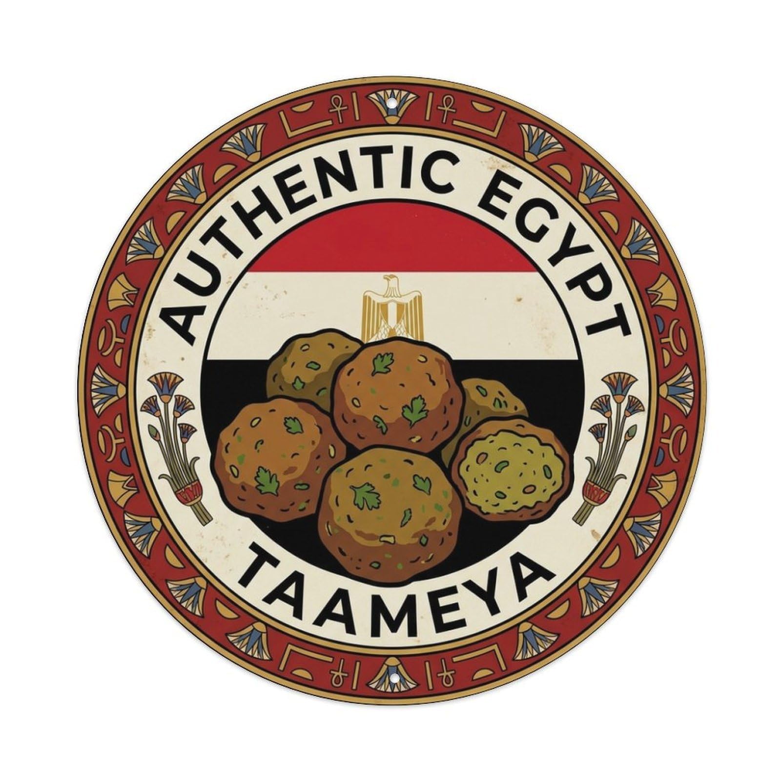 Olhnbad Style Egypt Travel Taameya Street Food Cuisine Metal Tin Sign