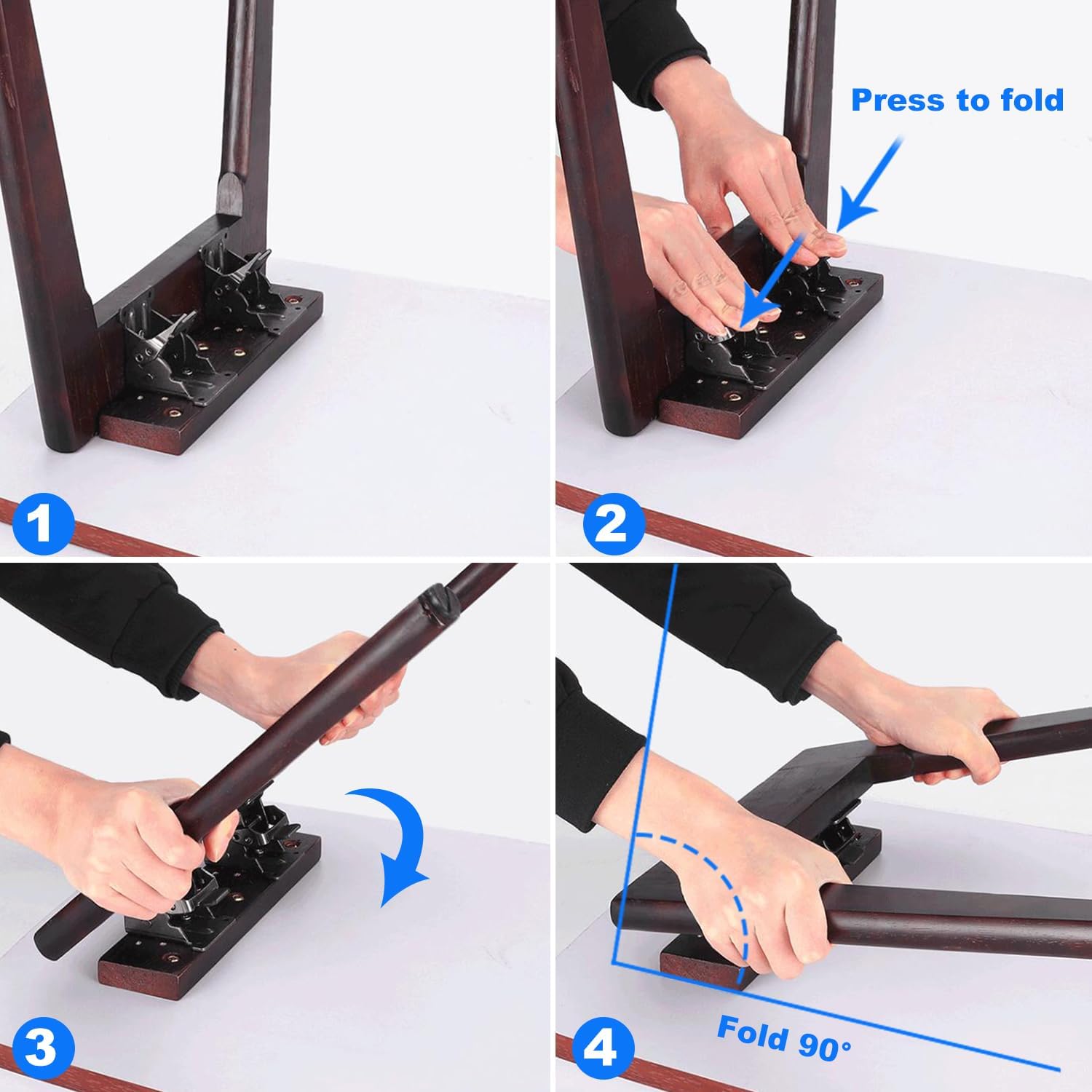 10 Pack Heavy-Duty Folding Table Leg Brackets, Self-Locking Hinge, Foldable Support Bracket with Screws for DIY Tables, Beds, Folding Workbenches
