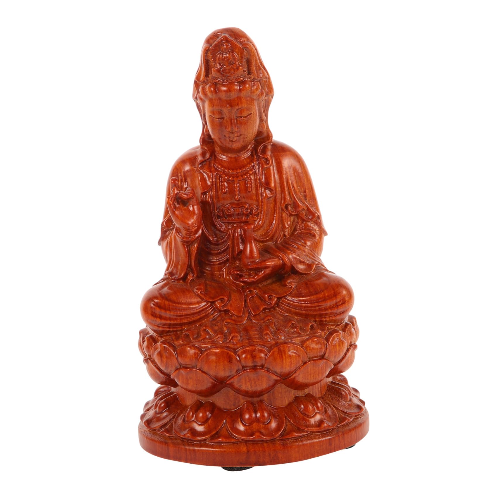 Statue de Guan Yin en bois rétro, sculpture murale décorative bouddhiste intérieure