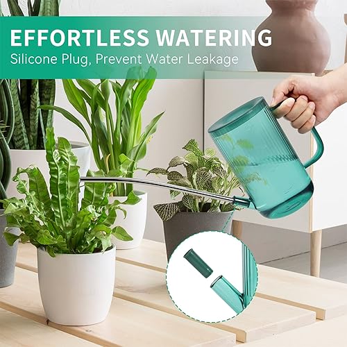 Miniatura 6 de ZOUTOG - Regadera para plantas de interior, paquete de 2 dispositivos de riego de plantas de plástico con boquilla larga, regadera de interior para