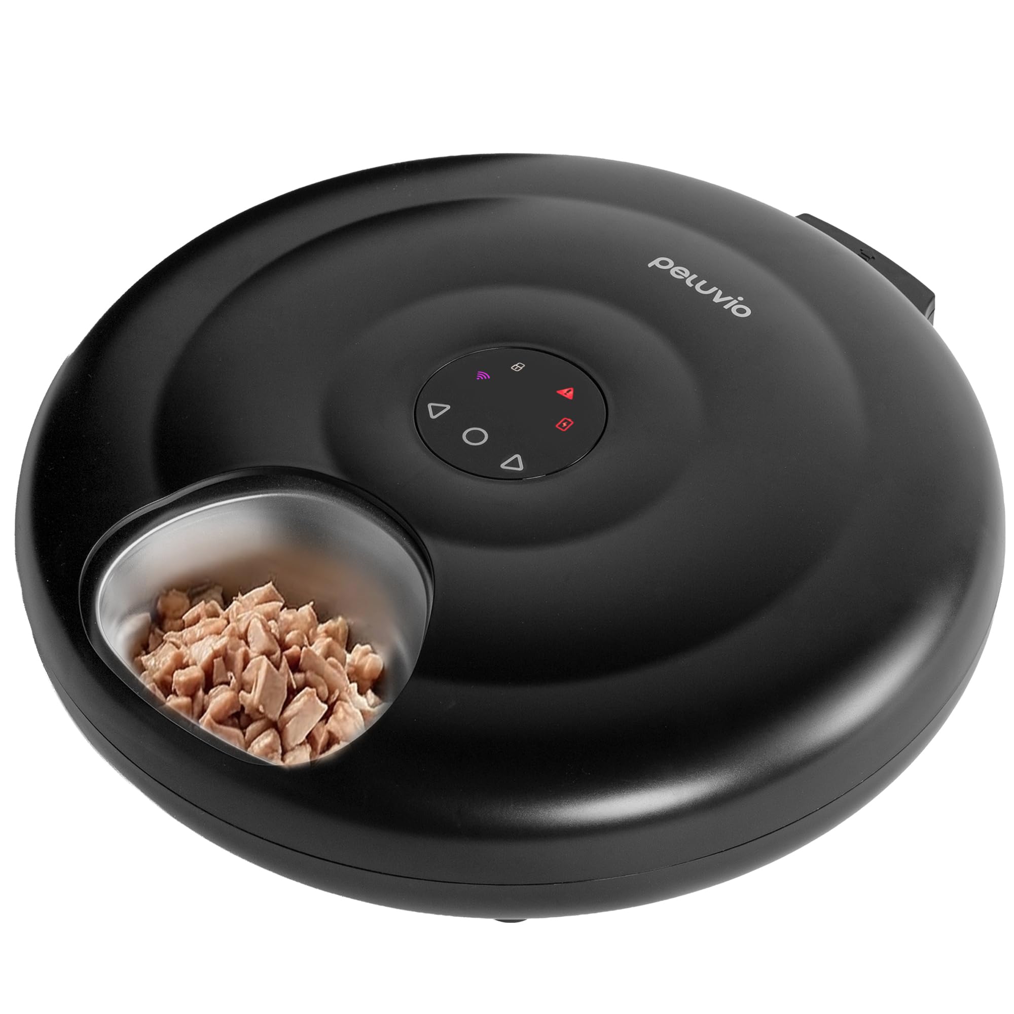 Nube Distributore automatico di cibo umido per cani con raffreddamento, ciotola in acciaio inox, controllo app, 6 scomparti da 150 ml, mangiatoia anti-jam, batteria 4000 mAh, USB-C (nero)