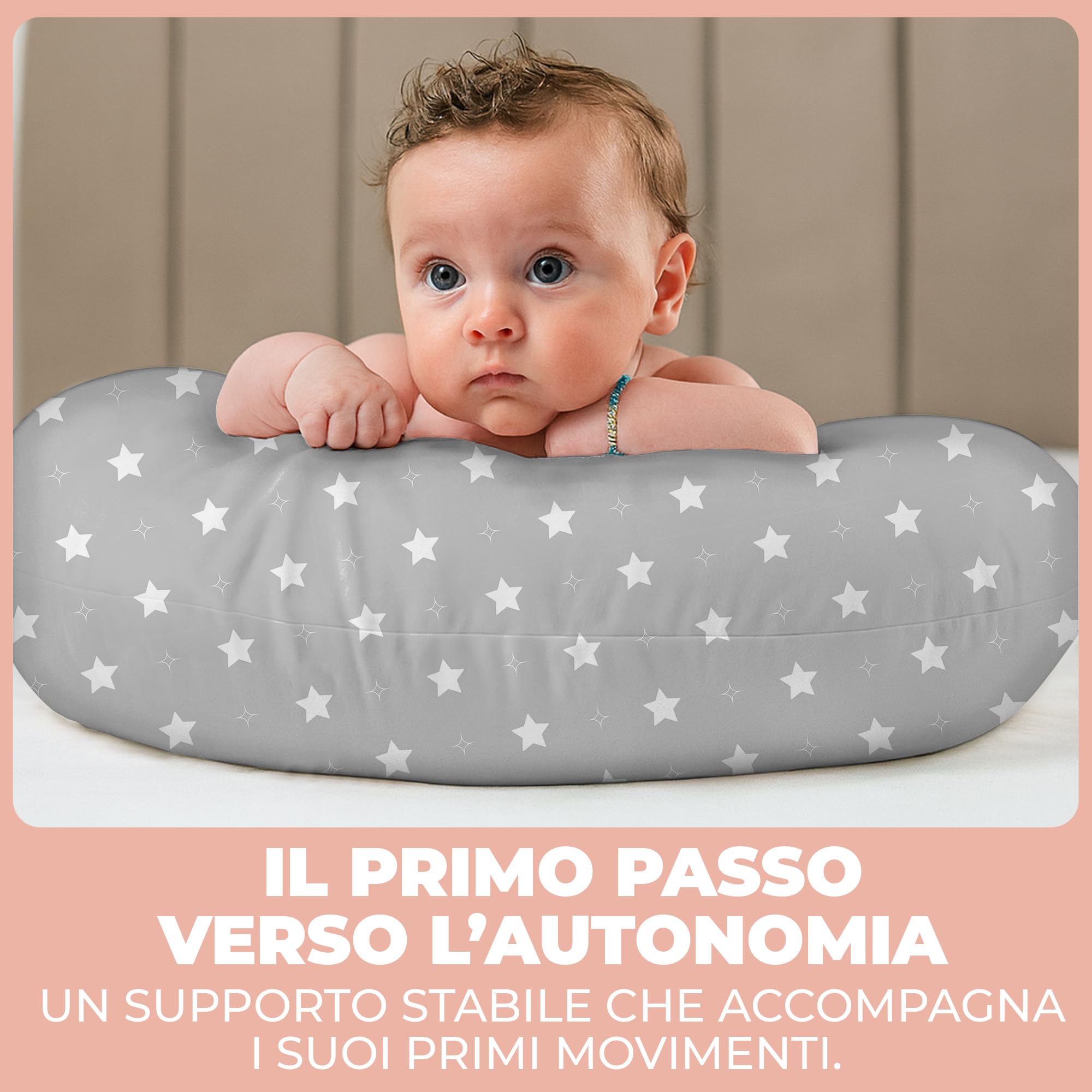 Cuscino Allattamento e Gravidanza Ciambella Allattamento Neonato con Federa in 100% Cotone e Morbido Riempimento Supporto Ergonomico alla Schiena Idea Regalo per Neo Mamme Accessorio Premaman Lavabile