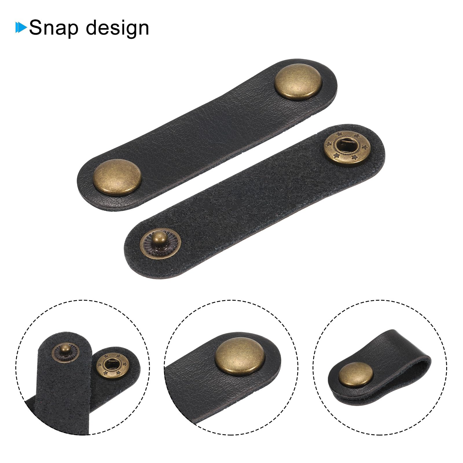 QUARKZMAN Fascette In Pelle Per Cavi - Organizzatore Portatile Per Auricolari, Cuffie, 20 Pezzi (5 Colori) - Foto 13