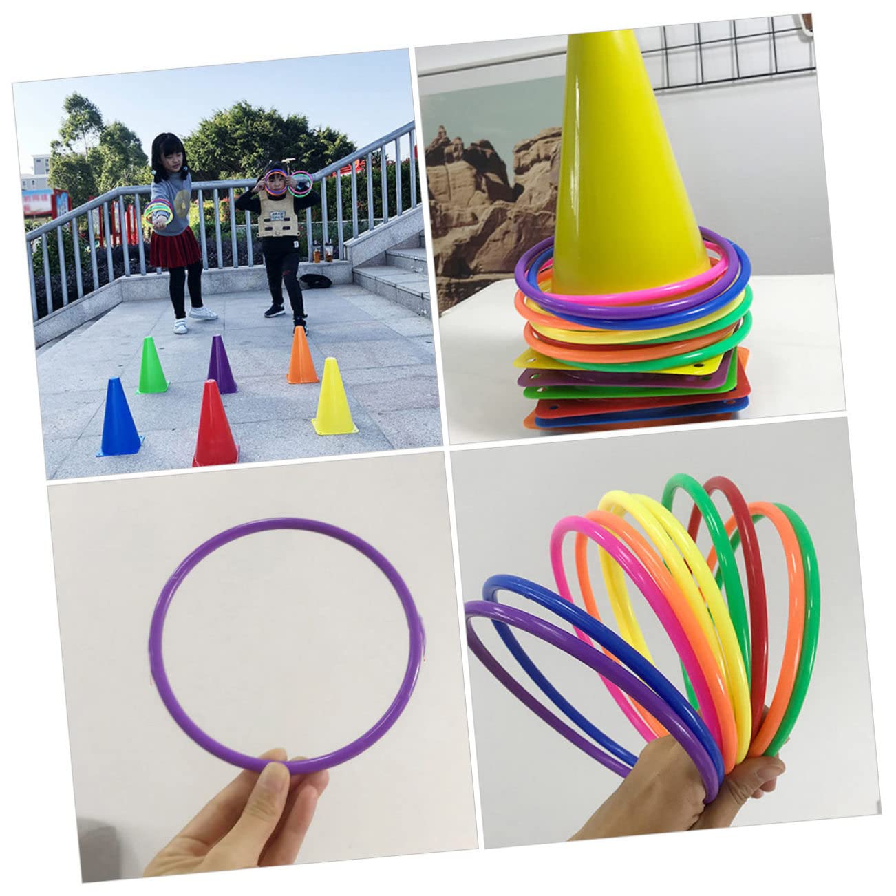 Gioco di Lancio Anelli per Bambini Set 1, Plastico Colorato | Giochi in Famiglia, Design Allegro, Attività Ricreative per Ragazzi e Ragazze Colore Casuale