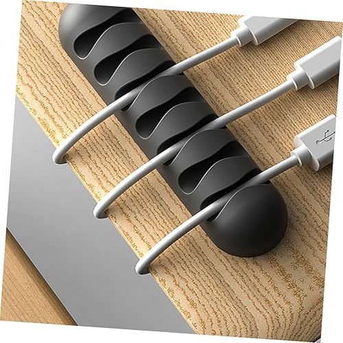 Miniatura 5 de Organizador de cables de gestión de cables, soporte de cable flexible negro para almacenar ordenadamente cables de carga, cables USB y accesorios,