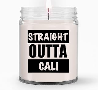 Straight Outta Cali Candles Gifts for Women, Gifts for Her, Wife, Girlfriend - Birthday Gifts for Women, Mom, Best Friend California Gift, California Candle, CA All Natural Soy Candle, 9 oz