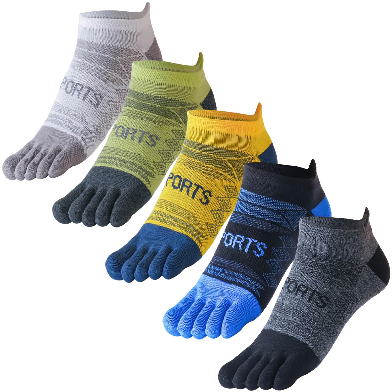 Calcetines de dedo para hombre, 5 pares