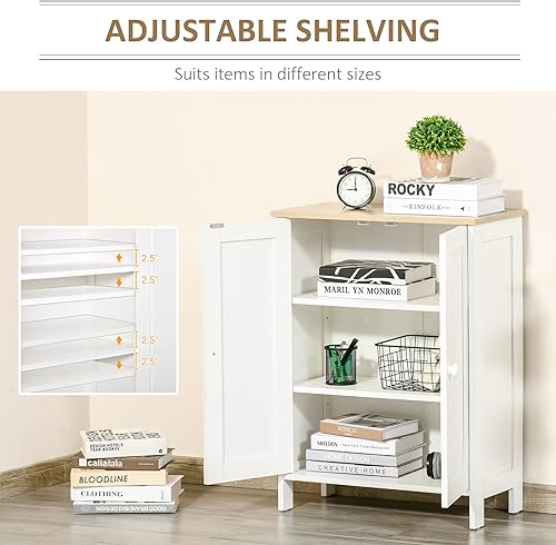 Miniatura 5 de HOMCOM Armario de buffet con almacenamiento, gabinete de baño moderno, aparador buffet con 2 estantes ajustables y 2 puertas para cocina, sala de