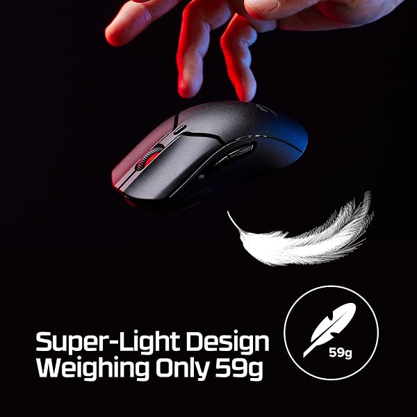 Close-up of the HyperX Pulsefire Haste 2 Mini showing its compact, textured design.