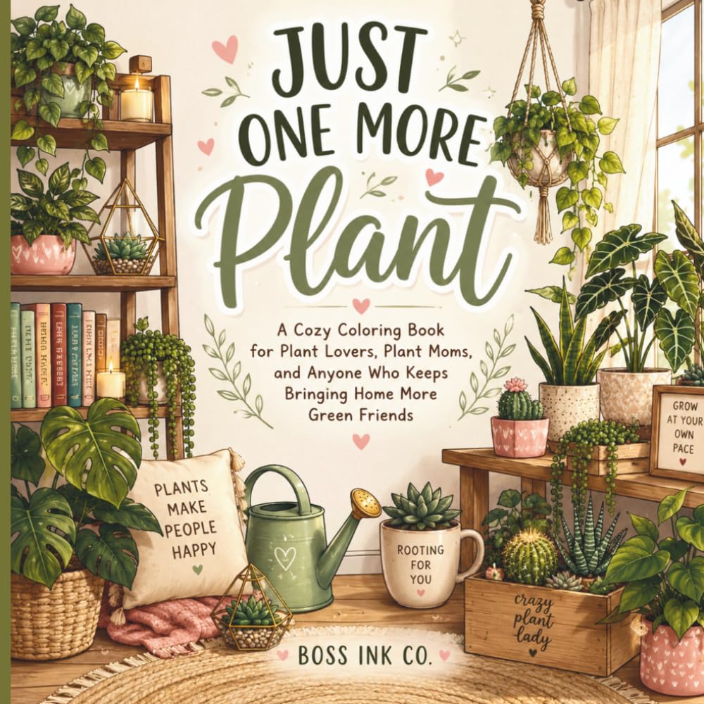 Just One More Plant: A cozy coloring book for plant lovers, plant moms, and anyone who knows one plant is never enough.