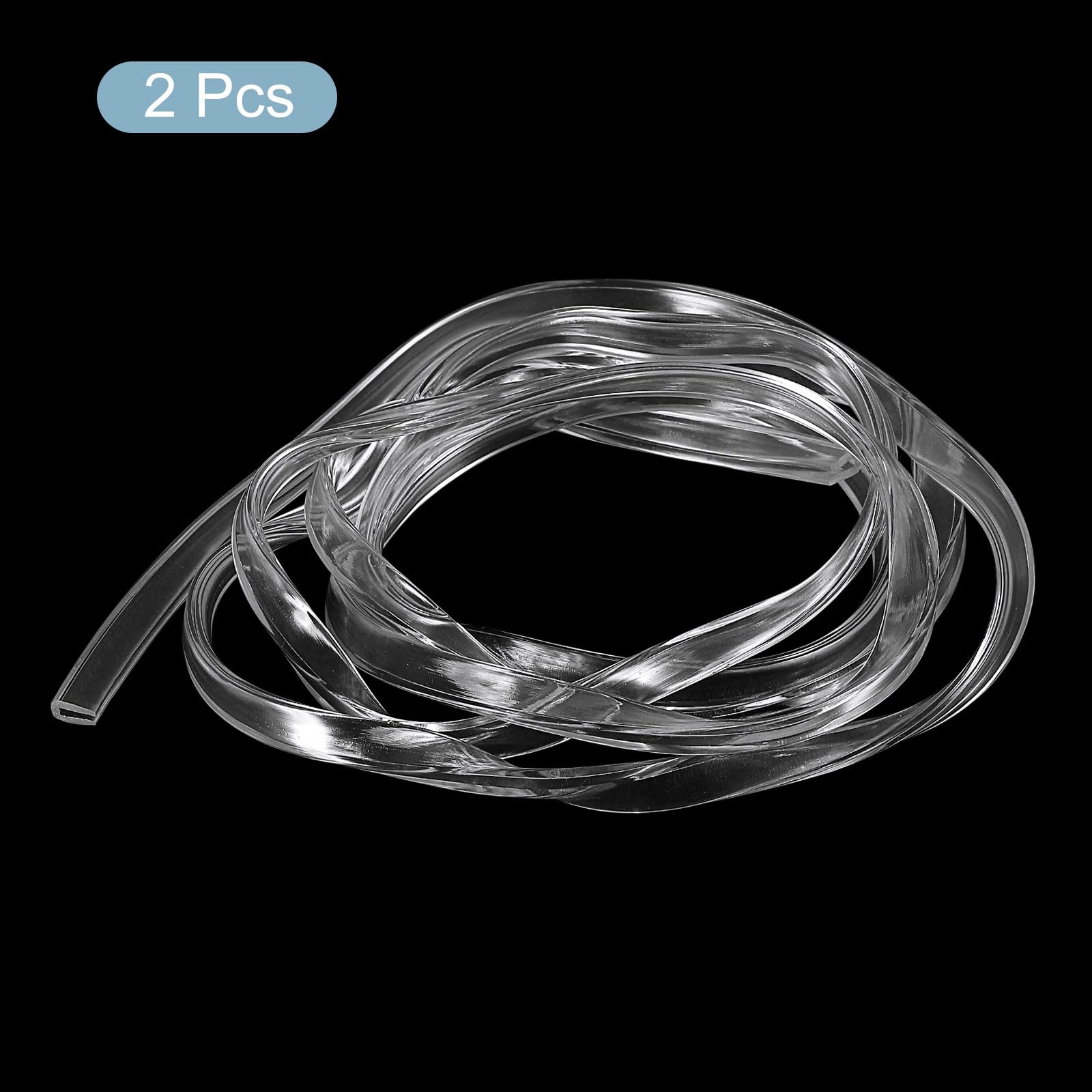 QUARKZMAN 2Pcs Bandes de Protection en Caoutchouc en Forme de U, Longueur de 4,9 Pieds, Adaptées Aux Bords de 1 à 2 mm, (9/32" L x 5/32" H) Transparentes