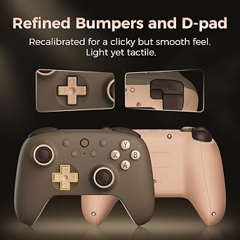 AKNES 8Bitdo Ultimate 2C 2.4G Wireless Controller for Windows PC and Android, with Hall Effect Joysticks and Hall Trigger, 1000Hz Polling Speed and Mappable L4/R4 Buttons (Brownie)
