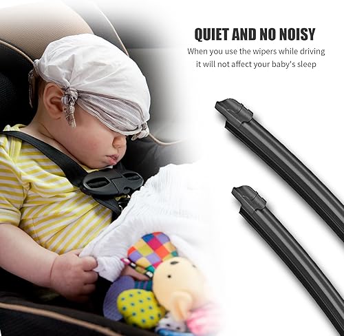 Miniatura 6 de ANIKLUIM Juego de limpiaparabrisas de 24 + 19 pulgadas con limpiaparabrisas trasero de 13 pulgadas de repuesto para limpiaparabrisas Audi A3 A3