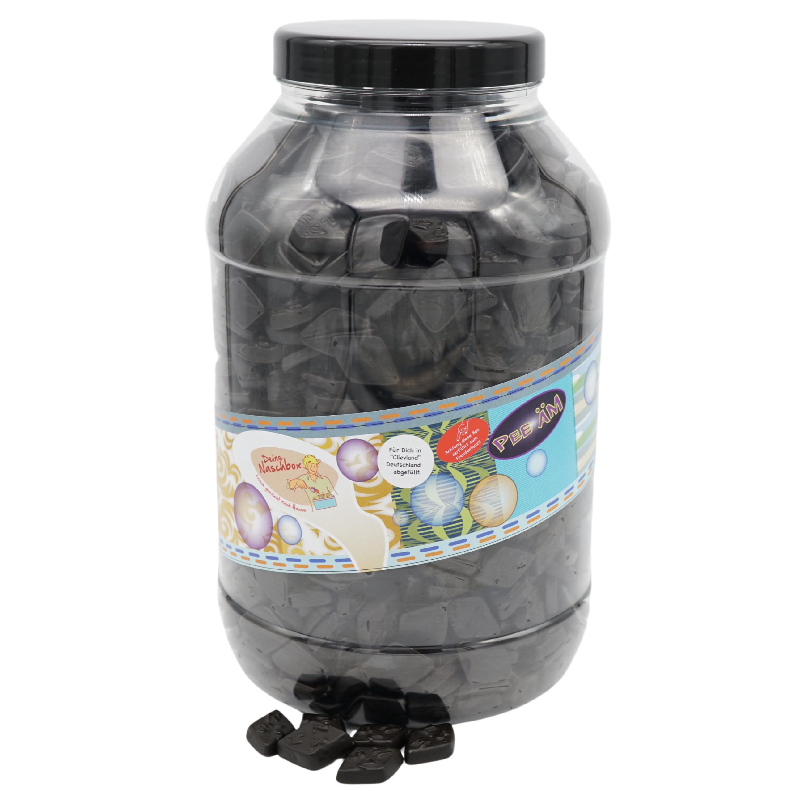 Deine Naschbox | Zuckerfreie Salzlakritz Diamanten | 3kg Mega Pot | XXL Großpackung für Party, Candybar & als Geschenk - Gelatinefrei - Extra stark