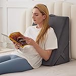 BIEEZZK Wedge Pillow, 9&12 Adjustable Bed Wedge Pillow for Sleeping, Triangle Pillow for Back Pain Relief, Memory Foam Pillow Wedge for Post Surgery, Acid Reflux and Snoring, GERD, Grey