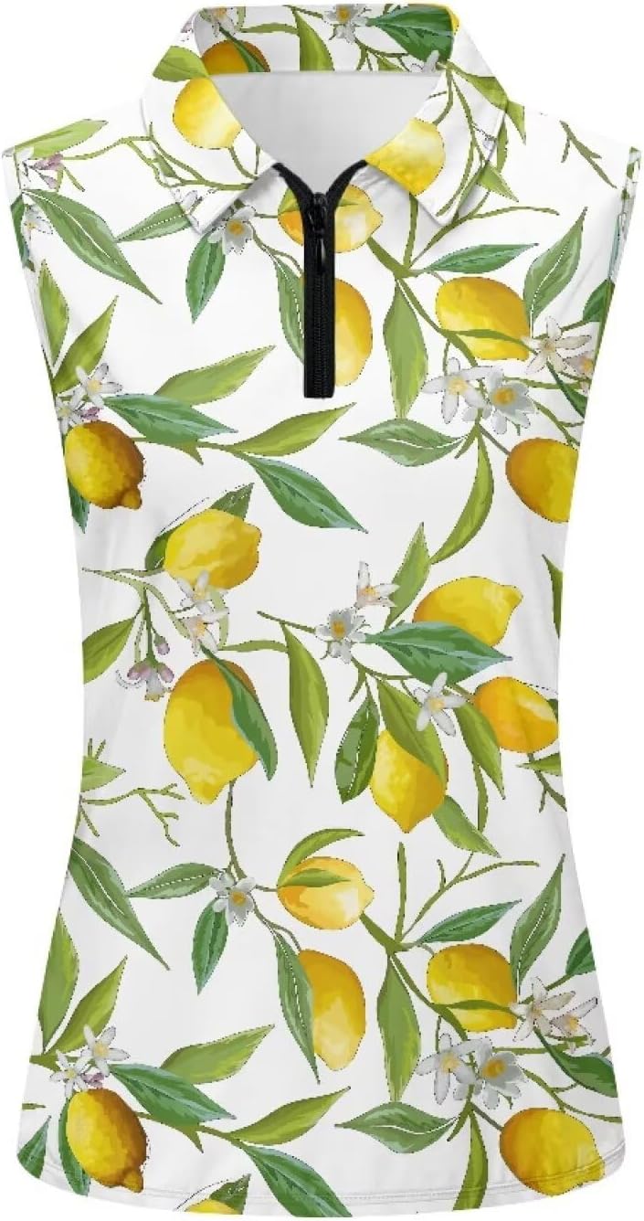 Women's Sleeveless Golf Shirts Moisture Wicking Tennis Shirt Quick Dry 1/4 Zip Sports Tank Top Collared Slim XS-XXL