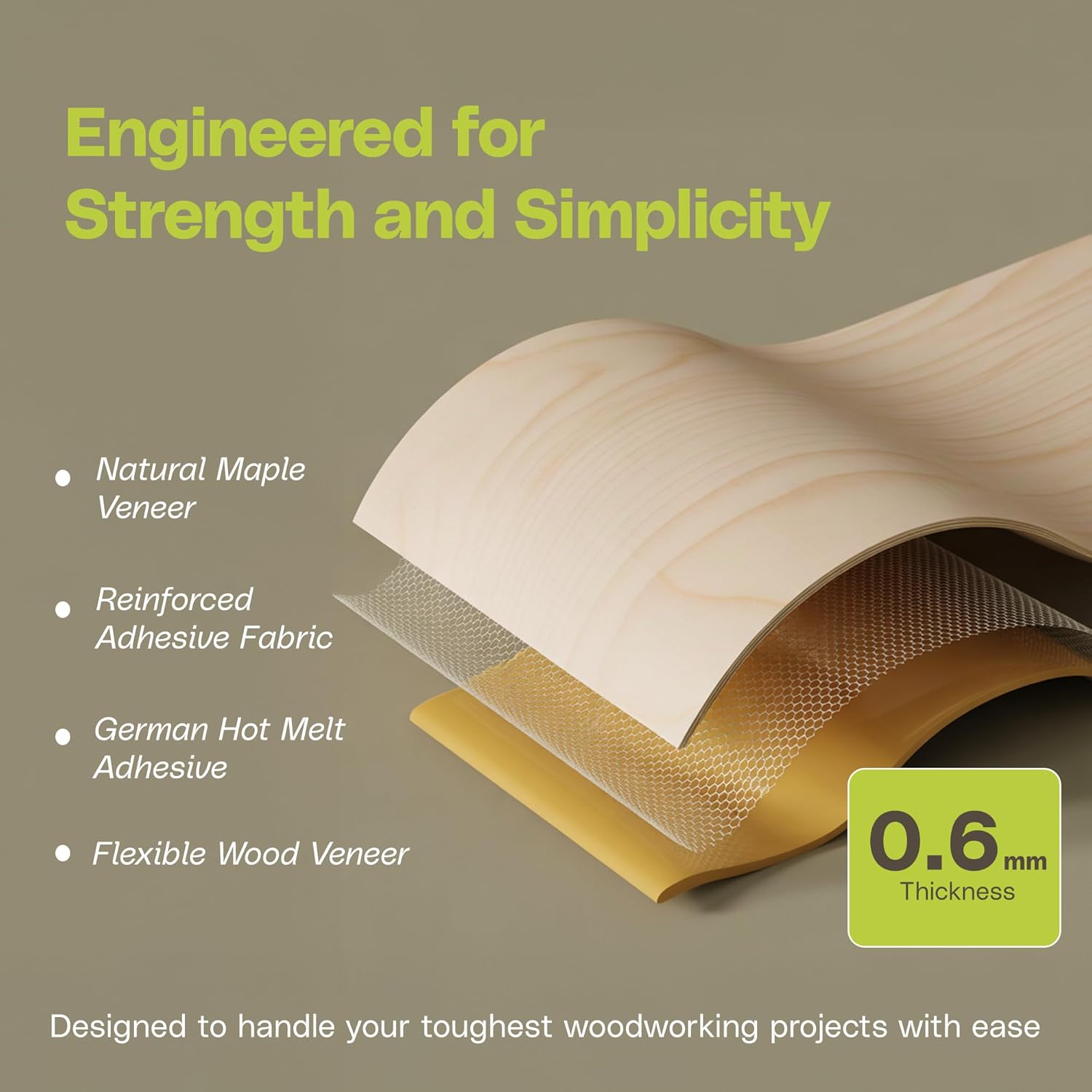 Edge Supply Maple Pre-Finished 2 in x 50 ft Roll with a Clear Lacquer UV Finish – Pre-Glued Iron On Real Wood Veneer Edging – Edge Banding Tape with Hot Melt Adhesive, Ideal for Furniture & DIY.
