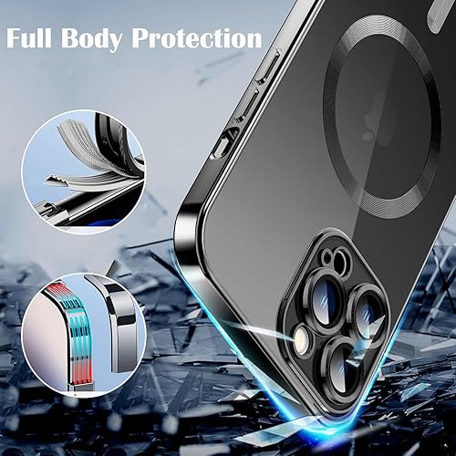 Miniatura 6 de Funda para iPhone 15 Pro Max compatible con MagSafe Funda completa de protección de lente de cámara transparente para mujeres y hombres, magnética,