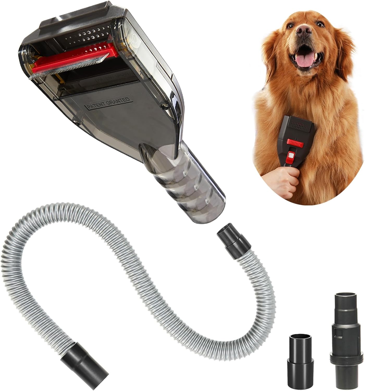 Product image of Dog Brush Vacuum Attachments, Compatible with Shark Navigator Rotator Lift Away Stratos Rocket NV360 NV501 HV300... Vacuums, Pet Hair Shedding Grooming Tool with Hose Adapters