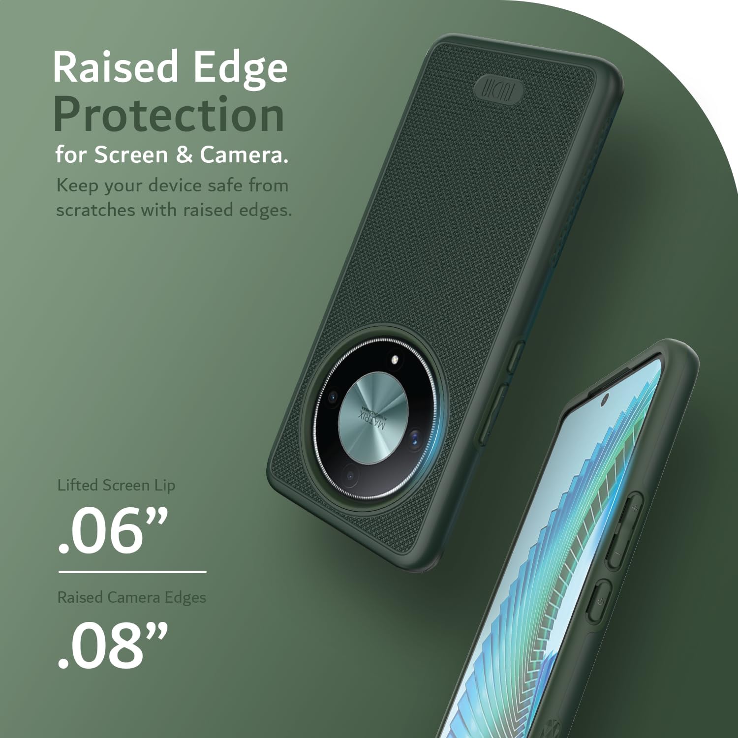 TUDIA DualShield Grip Compatible with Honor Magic 6 Lite Case 5G (2024) / Honor X9b Case, [MergeGrip] Military Grade Dual Layer Shockproof Slim Tough Heavy Duty Protective Phone Case - Pine Green