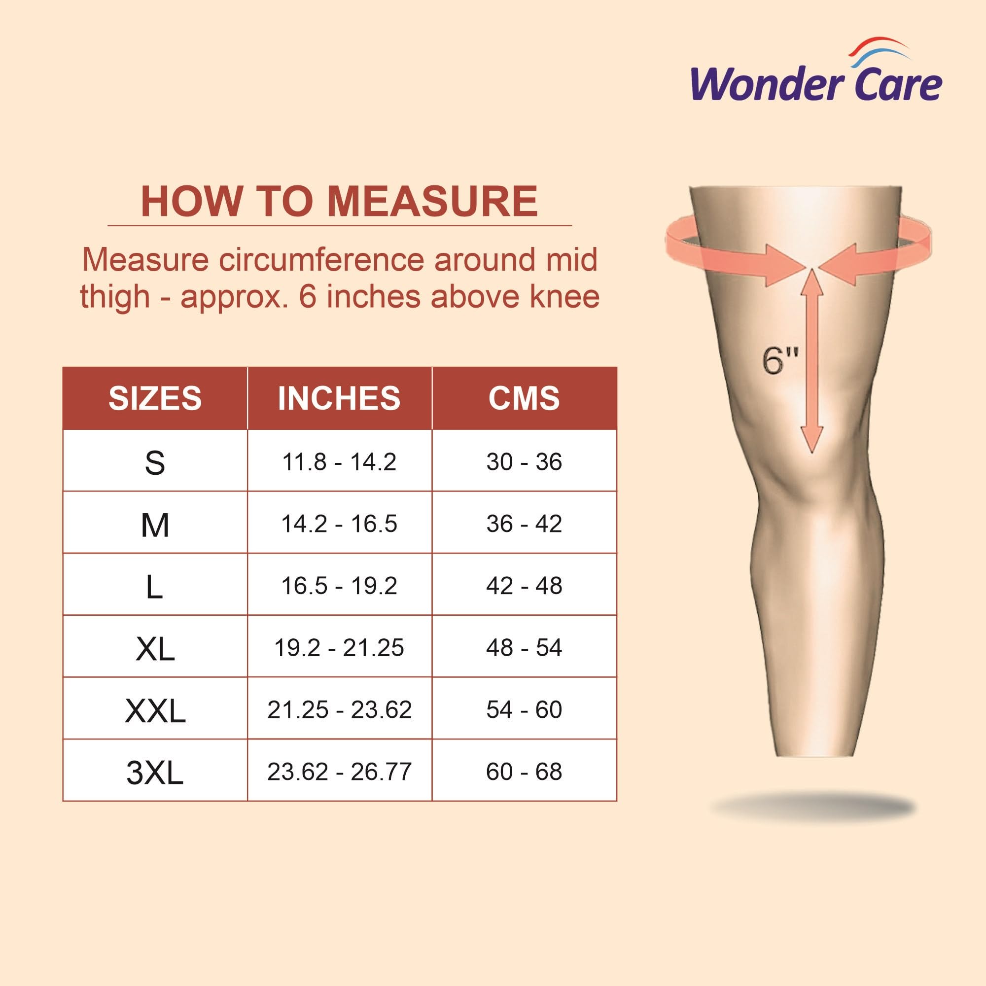 Wonder Care Usztywniacz kolana szelka do wsparcia kolana w przypadku urazów zwisających wiązek owijany łzą stabilizator kolana szyna dla mężczyzn i kobiet (długość 45 cm) (M: 35 cm - 40 cm)