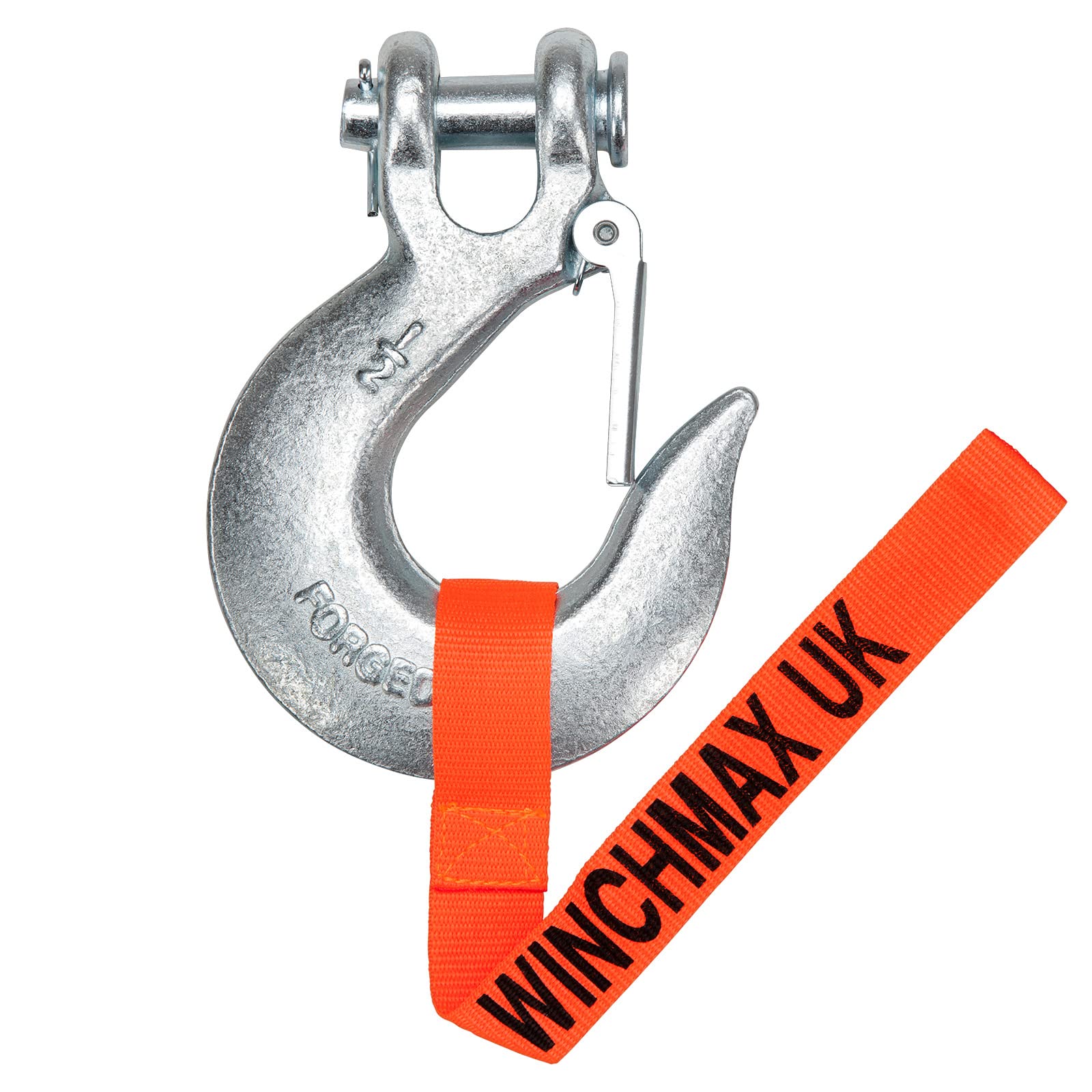 Winchmax Cabrestante hidráulico Naranja Original de 9,072 kg. Cuerda de Acero de 25 m x 14 mm. Gancho de 1/2 Pulgada. Sistema de Control CETOP3 de 24 V.