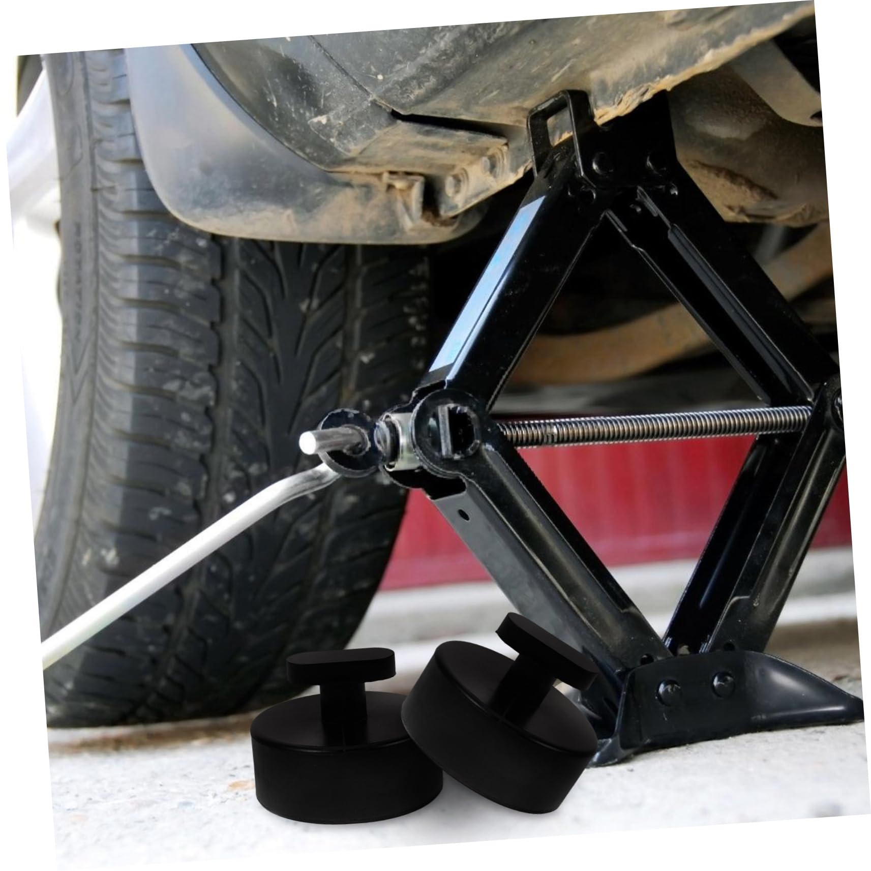 NUOBESTY 4 Set Blocco Di Gomma Accessori Per Auto Cavalletti Per Cric Per Auto Pastiglie Supportare Il Cuscinetto Di Gomma Martinetto Da Pavimento Gomma Da Cancellare Nero 4 Pezzi*4