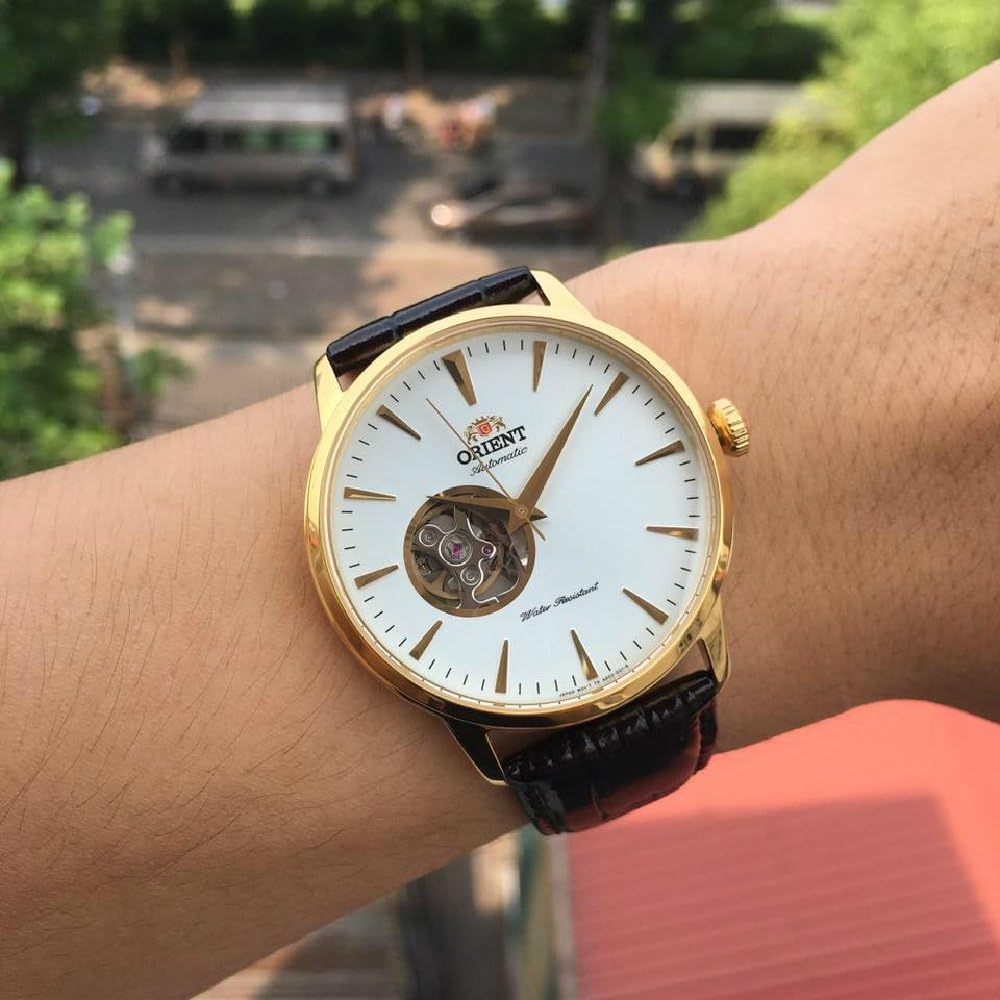 Orient Open Heart - Orologio da polso da uomo automatico e a carica manuale meccanico classico cinturino in pelle con quadrante scheletrato Orient Open Heart - Orologio da polso da uomo automatico e a carica manuale meccanico classico cinturino in pelle con quadrante scheletrato