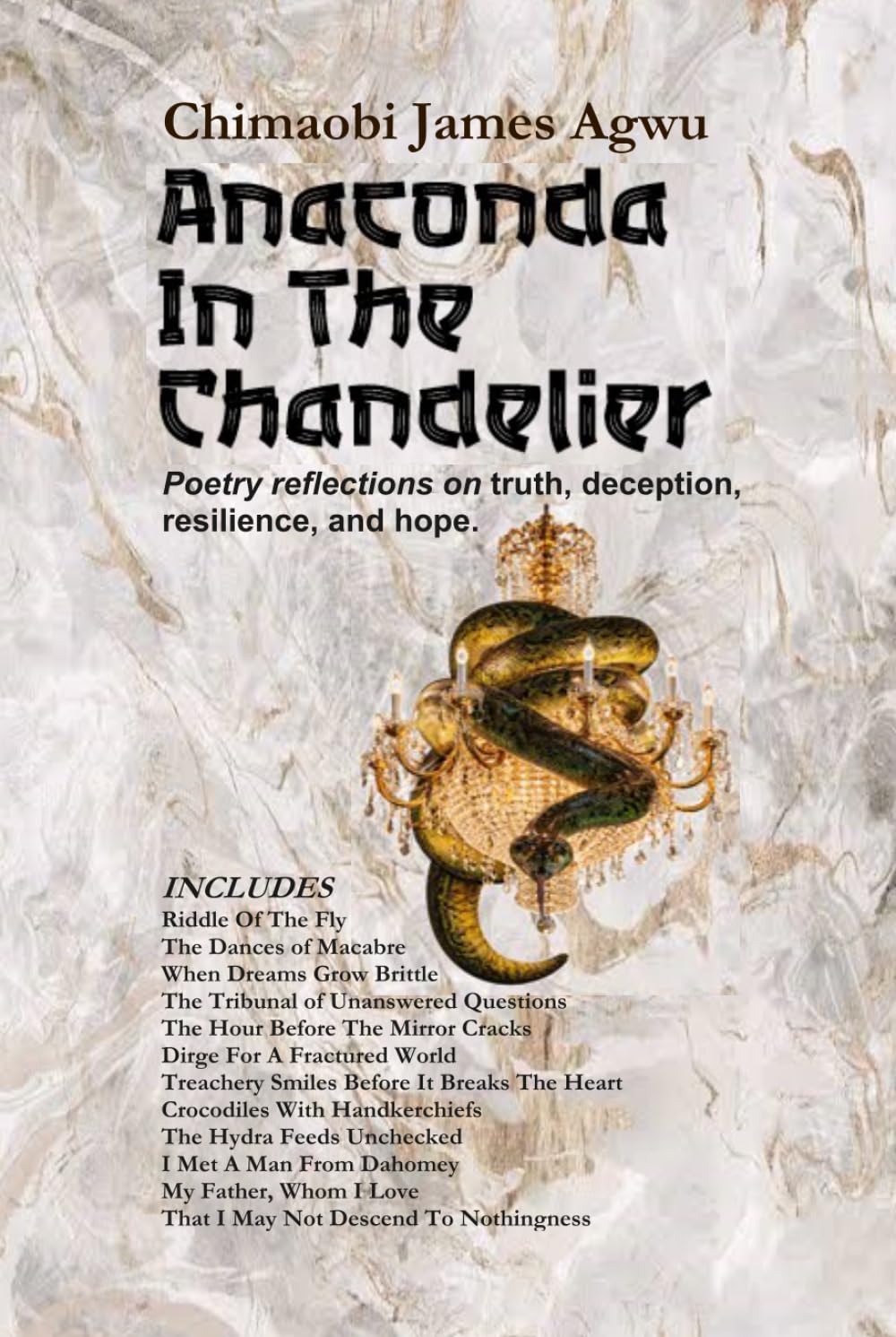 Anaconda In The Chandelier: Poetry meditations on truth, deception, resilience, and hope.